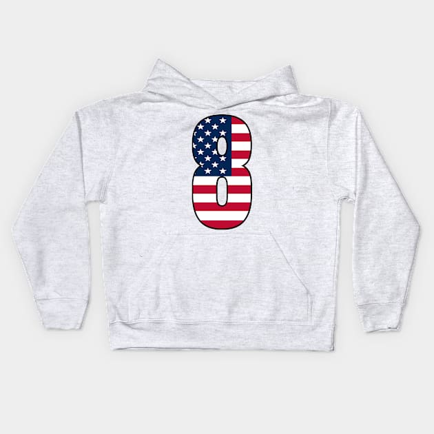 Number 8 Star Spangled Banner Kids Hoodie by la chataigne qui vole ⭐⭐⭐⭐⭐